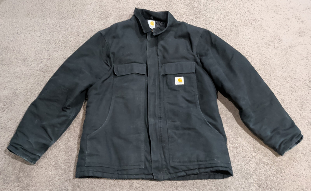 Carhartt Duck Traditional Coat Arctic Quilt Lined Black Jacket C003 BLK Men's LG